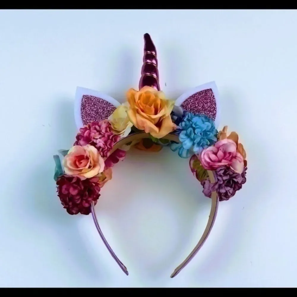 Cute & colorful Hand-crafted Unicorn flower crown